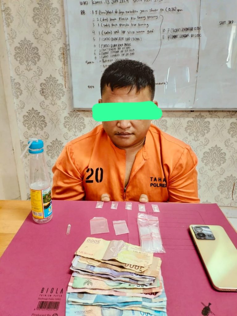 Tim Opsnal Satres Narkoba Polres Siak Amankan Satu Orang Pria Diduga Pelaku Penyalahgunaan Narkotika.