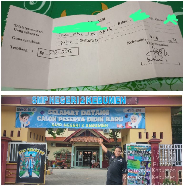 SMPN 2 KEBUMEN, Diduga Melanggar Permendikbud No. 75 Tahun 2016 dengan Alasan Uang Sumbangan Suka Rela