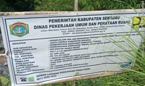 Proyek Pembangunan Perkuatan Tebing di Nanga Mahap Terbengkalai