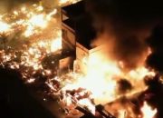 Belasan Ruko Ludes Terbakar di Jalan Sudirman Sei Pakning