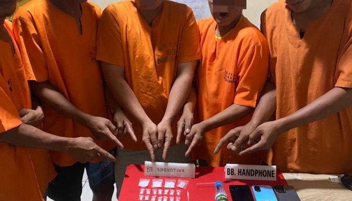 Polsek Tapung Tangkap Lima Pelaku Narkoba, Sita 18 Paket Sabu-sabu