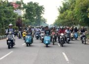 TOURING BERSAMA RATUSAN SCOOTERIST. KRISANTUS : SOLIDARITAS KOMUNITAS VESTA LAYAK DICONTOH